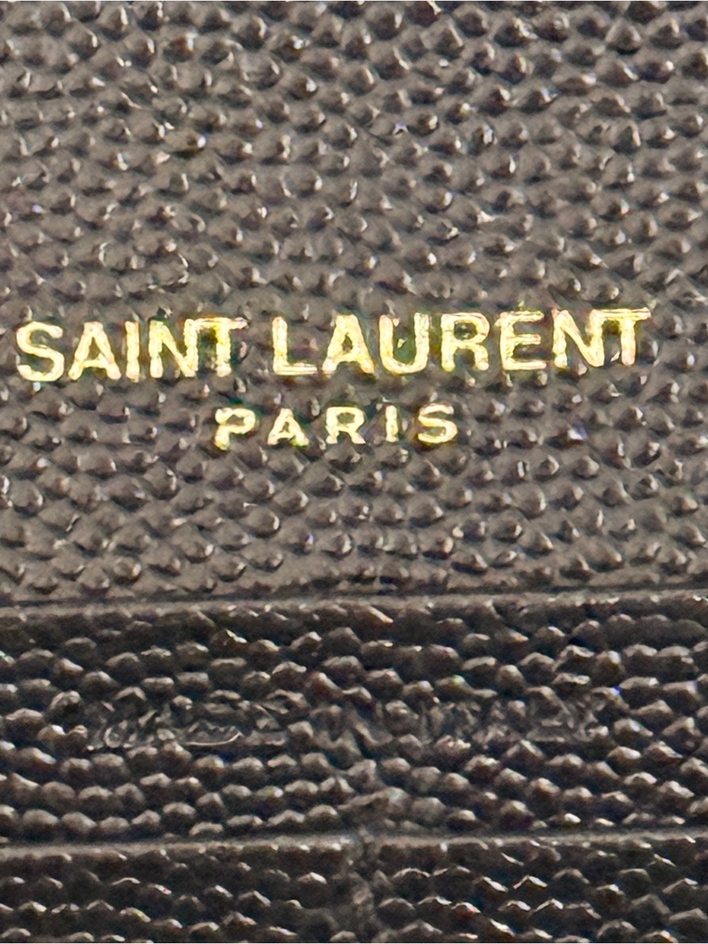 Saint Laurent Black Chevron Leather Wallet with Gold YSL Emblem Crossbody - Picture 11 of 15